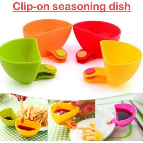 Assorted Sauce Clips Tray with Soft Grip Button Seasoning Dishes for Tomato Sauce Salt Vinegar Sugar Kitchen Supply E7