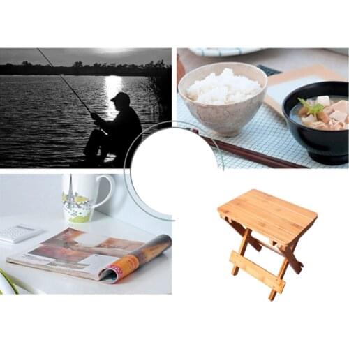 Portable Indoor Wood Stool Outdoor Wood Stool Folding Square Stool C5AF