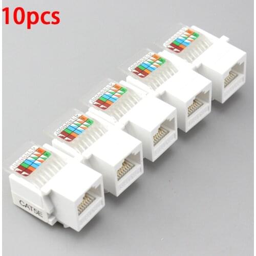 10pcs RJ45 Network Connector CAT5E Network Module Six types of Gigabit free line Module Jack