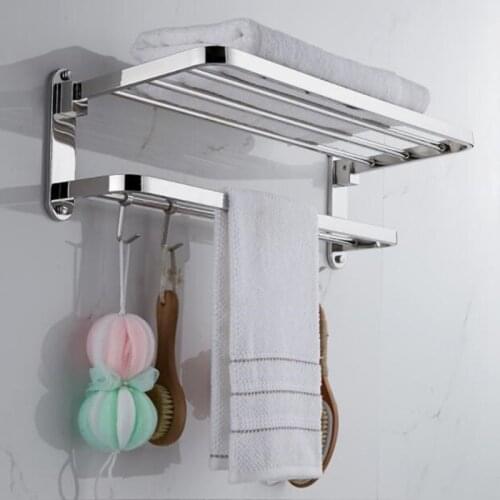 Floldable Bathroom Towel Rack Total 304 SUS Towel Hanger Towel Holder Wall MountedTowel Rail Holder Towel Hanger Bar