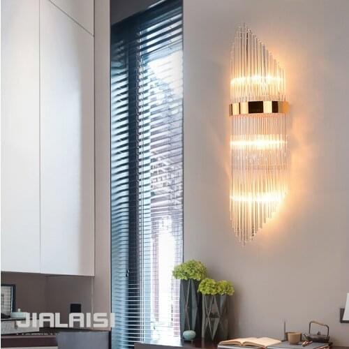 Modern Luxury Crystal Glass Wall Lamp Bedroom Bedside Lamp European Living Room Hotel Guest Room Exhibition Hall Gold Wall Light
