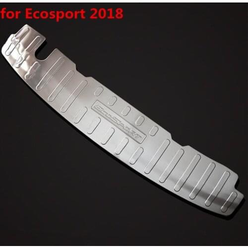 Car styling Stainless Steel Rear Bumper Protector Sill Trunk Tread Plate Trim for Ford Ecosport 2018