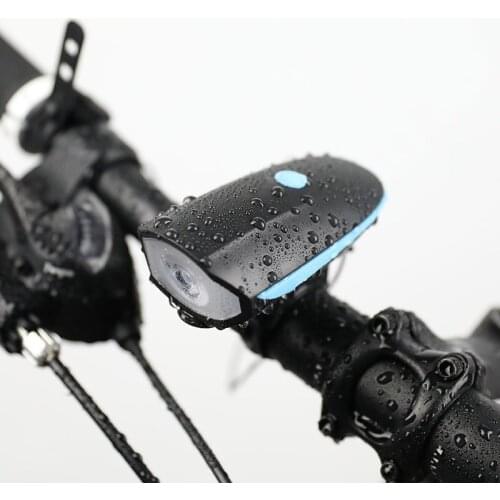 Bicycle Light Headlight Rechargeable Night Riding Flashlight with Electric Horn Bicycle Accessories Cycling Fixture