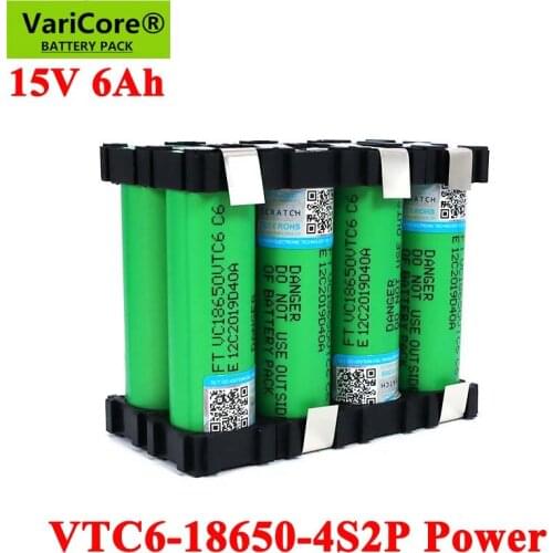 VTC6 18650 4S2P 14.4/14.8v 6000mAh 20 amps 15V 16.8V for Screwdriver batteries DIY weld Bracket battery pack