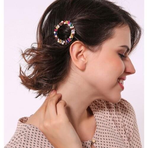Pearl rhinestone crystal round shape hairpins hairclips hairgrips barrettes hair clips pins accessories