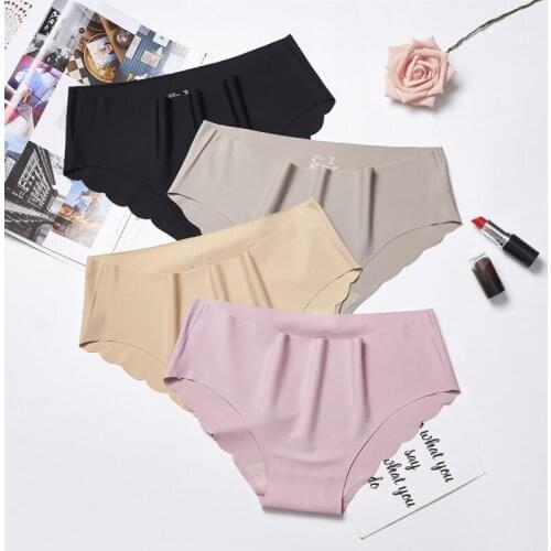 Women Seamless Panties Sexy Female Low Rise Cotton Briefs Silky Stretch Solid Color Ultra-thin Sexy Underwear