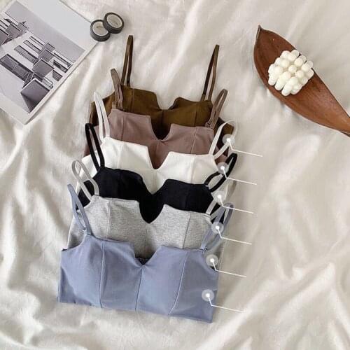 Push Up Bras for Women Sexy Lingerie Sexy Square Collar Bra Summer Crop Top Seamless Solid Underwear Intimates Brassiere Vest