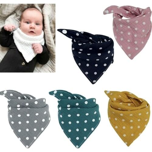 1 Pc Baby Infant Cotton Bib Newborn Dot Triangle Scarf Feeding Saliva Towel Bandana Burp Cloth Boy Girl Shower Gifts