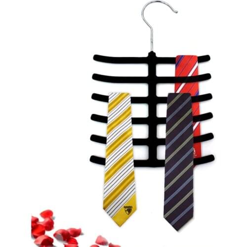1PC RANDOM Nonslip Neck tie Belts Tie Hanger Flocking Velvet Hangers Tie Hanger Rack Shawl Scarf Closet Holder Organizer MZ 004