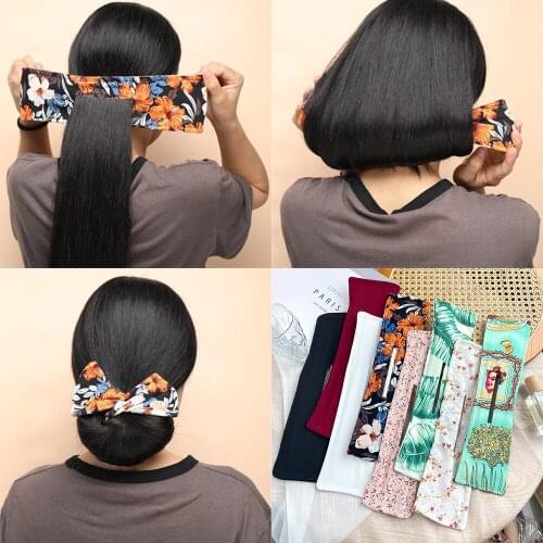 1PC Deft Bun Women Hair Styling Headband Hair Twist French Stylish Hair Bun Vintage Party Hair Styling Buns For Women