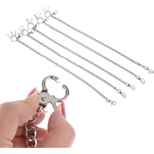 38cm Long Metal Wallet BeltJean Silver Ring Clip Keyring Mens HipHop clothes accessories Chain Rock Punk Trousers Hipster Pant