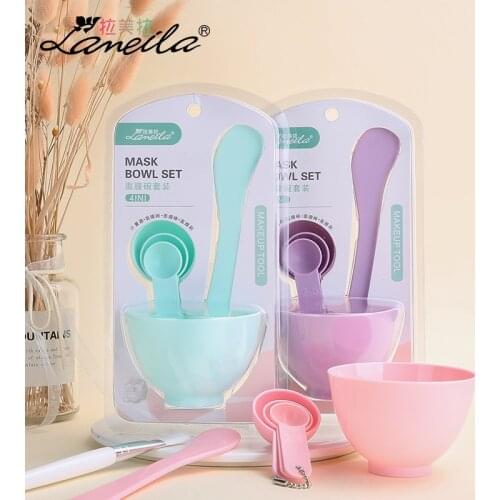 6-piece DIY Facial Mask Bowl Tool Set Plastic Stick Brush Scoop Make Facial Mask Convenient Household Beauty Skin Care Tools