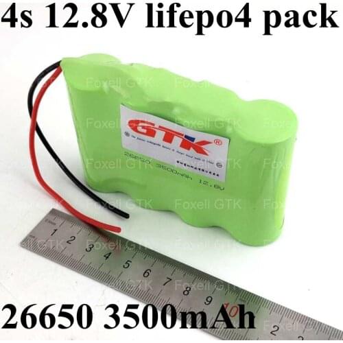 Real capacity Lifepo4 4s 12.8V battery 26650 3500mAh bateria 26650 3300mah 12v with protected PCB 18650 3500mah power tools
