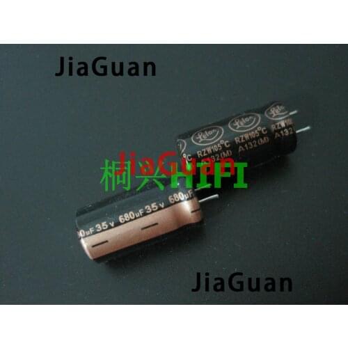 20PCS LELON RZW 35v680uf 10x20mm Aluminum Electrolytic Capacitor 680uF/35V Low ESR Long Life 680UF 35V Lelon Gold