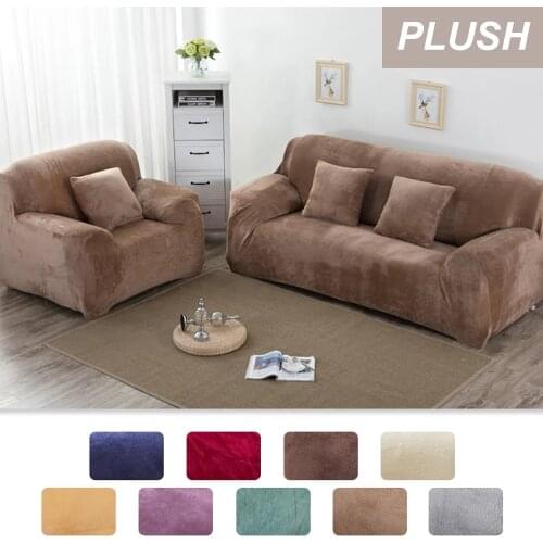 1pc Plush Thicken Sofa Cover Elastic for Living Room Sectional Stretch Couch Cover L Shaped Corner Slipcover 1/2/3/4 seater