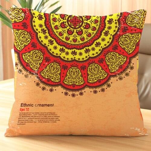 Bohemian Mandala Flower Cushion Cover Lotus Turkey Style Mat Cotton Linen Sofa Car Seat Home Decorative Throw Pillow Case Cover