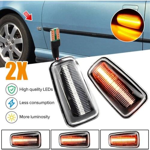 For Peugeot 306 106 406 806 Expert Partner A Pair Signal Lamp LED Car Dynamic Side Marker Turn Signal Light Blinker Light
