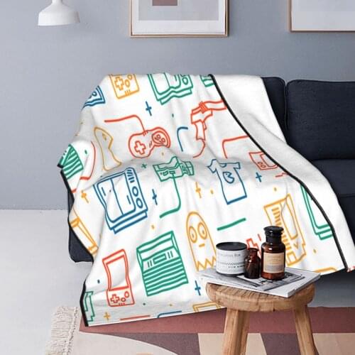Gamer Electronic Blanket Coral Fleece Plush Summer Game Lovers Interesting Soft Throw Blankets for Sofa Travel Bedding Throws
