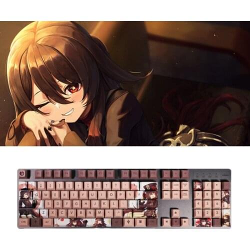 Genshin Impact Keycaps Game Character Hutao Keyboard Decoration Fans Otaku game player Cosplay Props Gifts