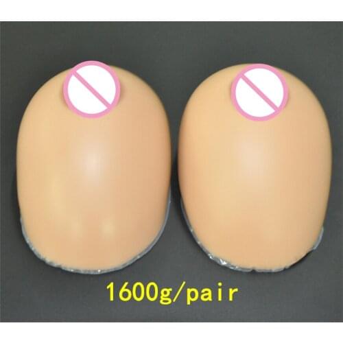 Crossdresser Silicone Breast Forms 1600g/pair Brown Fake Boobs Prosthesis Teardrop Artificial Breast
