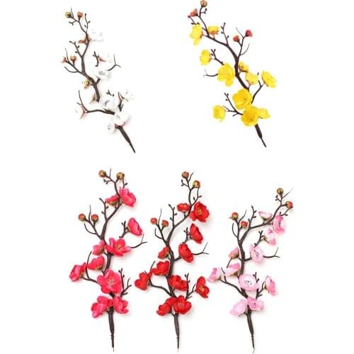 Artificial Flower Plum Blossoms Artificial Fake Flowers Flores Sakura Tree Branches Table Living Room Decor Wedding Decoration