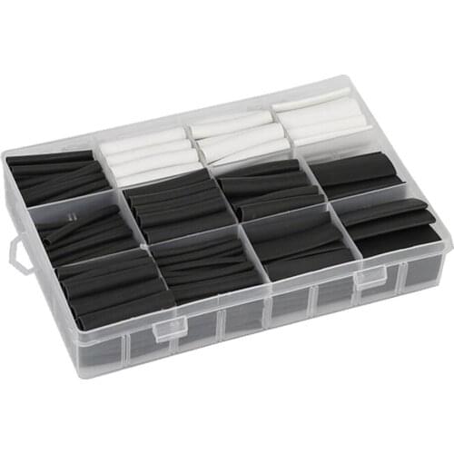 300PCS Combination PE + Hot Melt Adhesive with Glue Heat Shrink Tube Boxed Double Wall Tube Insulation Flame Retardant