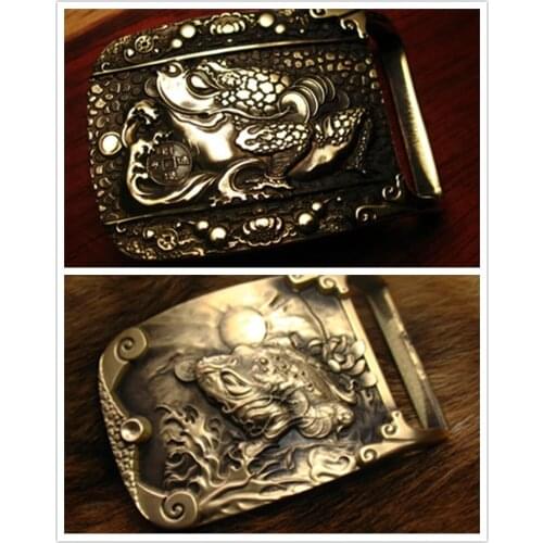 Handmade the Spittor ｜ Toad Pattern Series Pattern High-grade Brass Belt Buckle ｜ Mens Belt Head ｜ Belt Accessories
