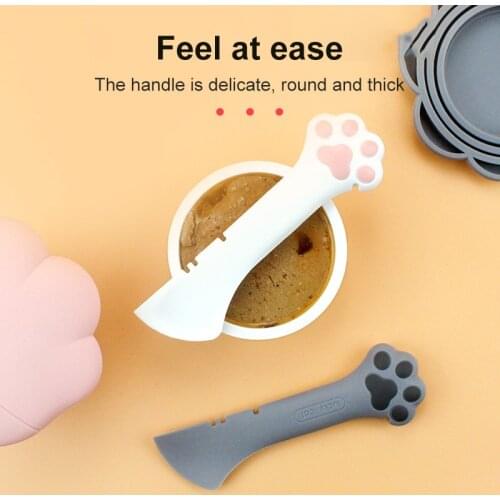 Multifunction Pet Canned Spoon Jar Opener Puppy Feeding Mixing Wet Dry Scoop Cat Dog Accessories Feeder Shovel Pets Tableware