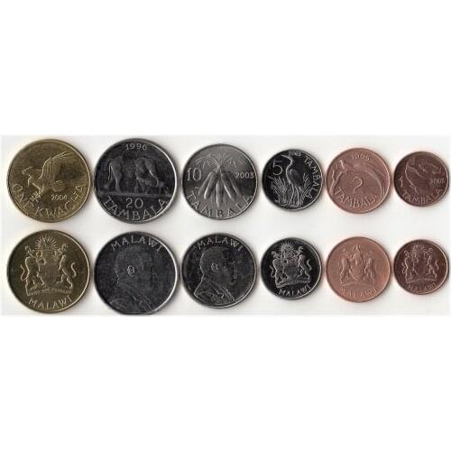 Malawi 6 Pieces Set Coins Africa New Original Coin Unc Collectible Edition Real Rare Commemorative