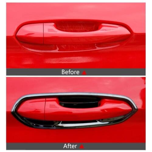 Anti-scratch Handle stickers Stainless steel outer door bowl For Mustang 2015-2020 Exterior Decorative Pieces
