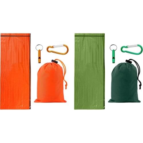 Outdoor Emergency Sleeping Bag Thermal Waterproof PE Lightweight Portable First Aid Blanket Camping Survival Gear