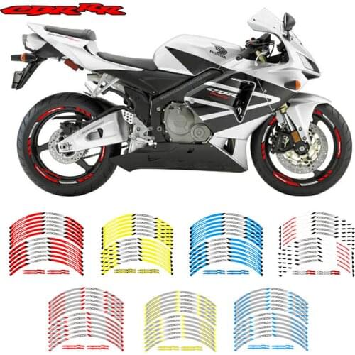 Motorcycle front and rear wheels Edge Outer Rim Sticker Reflective Stripe Wheel Decals For Honda CBR RR