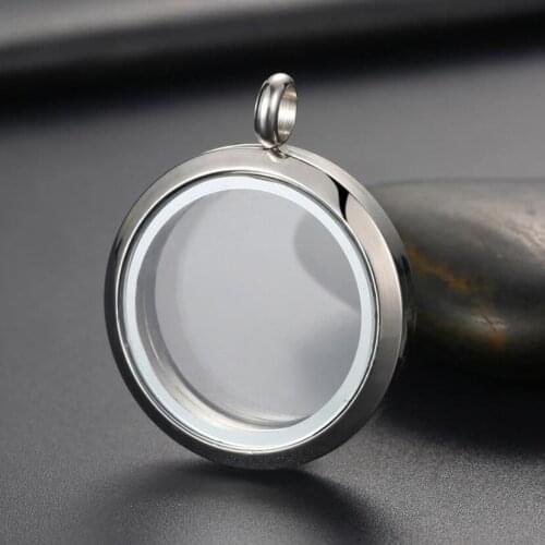Floating Locket 20mm/25mm/30mm New Fashion Screw Top 316L Stainless Steel Floating Glass Living Locket Pendant Jewelry