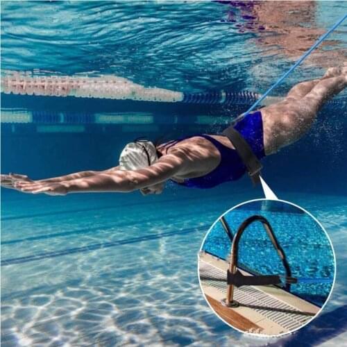 H8WC Adjustable Swimming Training Elastic Rope Swim Stationary Resistance Bungee Cords for Adults Kids Static Swimming Belt