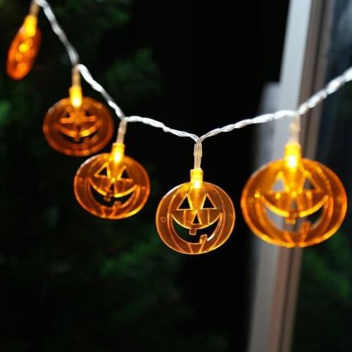 LED Light Halloween Decor Lantern Pumpkin Eyeball Ghost Skull String Lights Halloween Party Fesitival Props