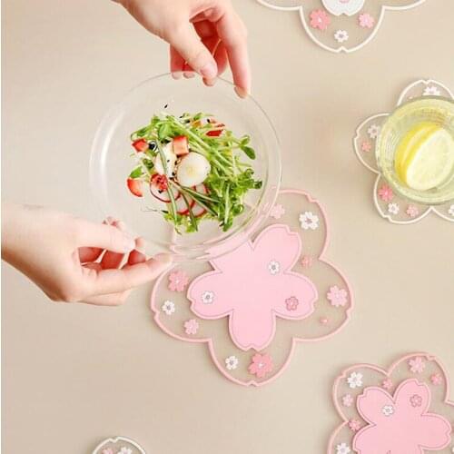 Japan Style Cherry Shape Blossom Heat Insulation Table Mat Family Office Anti-skid Tea Cup Milk Mug Coffee Cup Coaster