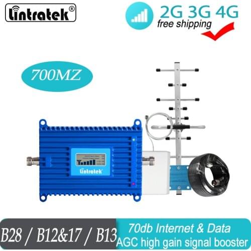 Lintratek Signal Booster-Kit 65db Gain Cellular Phone 4g Amplifier B28 700MHz Network Voice calls Reapter