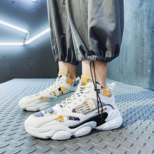 High Top Chunky Man Sneakers Men Running Shoes Mens Sports Shoes Male Sport Shoes White Walk Athletic Runners Jogging GMD-0577