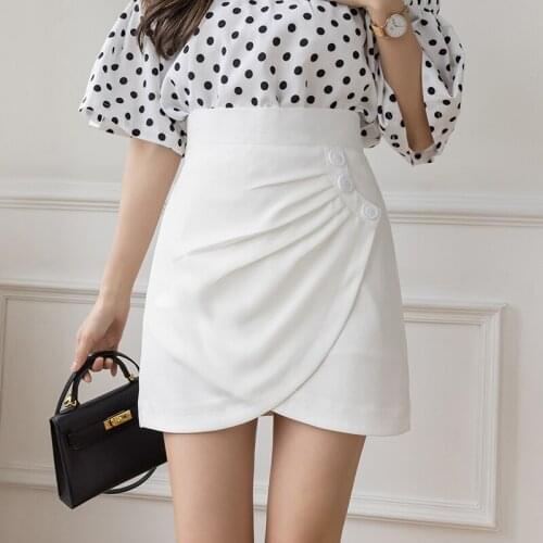 Woman Suit Shorts Solid A-line folds High Waist Wide Leg Short Pants Korean Women Plus Size Clothing woman shorts
