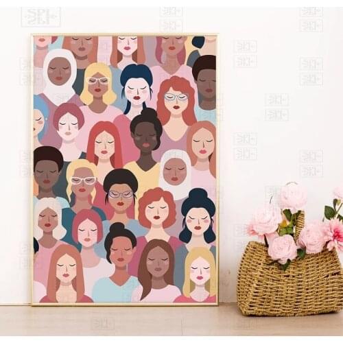 Feminist Poster Girl Power Art Prints Girls Gift Empowered Women Modern Wall Art Canvas Painting Picture Woman Room Wall Decor