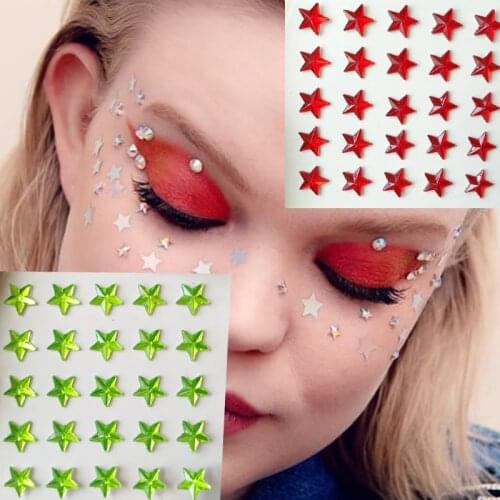 3D Sexy Temporary Tattoo Star Sticker Body Face Art Glitter Rhinestone Make Up Accessories For Woman Party