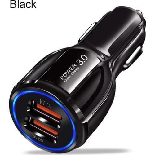 20pcs/lot Car USB Charger Quick Charge 3.0 2.0 Mobile Phone Charger 2 Port USB Fast Car Charger for iPhone Samsung Car-Charger