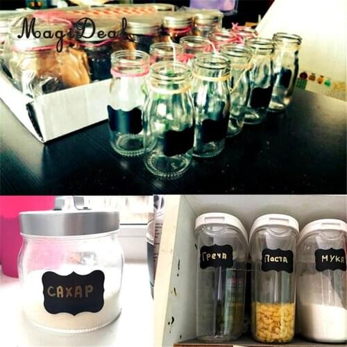 80 Labels Fancy Black Board Kitchen Jam Jar Label Labels Stickers 5cmx3.5cm Chalkboard Labels Wall Decals