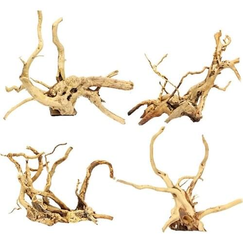 Aquarium Driftwood Natural Wood Reptile Branch Fish Tank Tree Plant Stump Ornament Decor 4 PCS