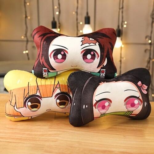 Devils Blade Anime Car Neck Pillow Demon Slayer Kimetsu No Yaiba Manga Tanjirou Nezuko Cartoon Cute Cushion Pillow Decoration