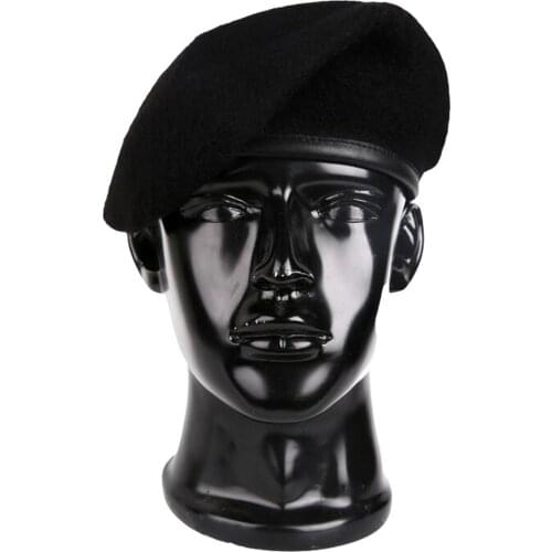US ARMY MILITARY SPECIAL FORCES RANGER WOOL CAP HAT BERET BLACK