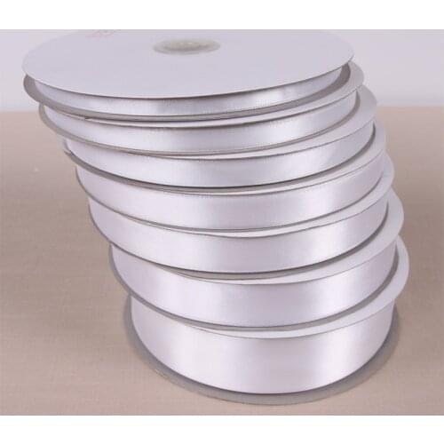 A Roll White 100 Yards Ribbon Polyester Silk Satin Fabric Ribbon Wedding Christmas New Year Sewing Fabric Hair Bow DIY Material