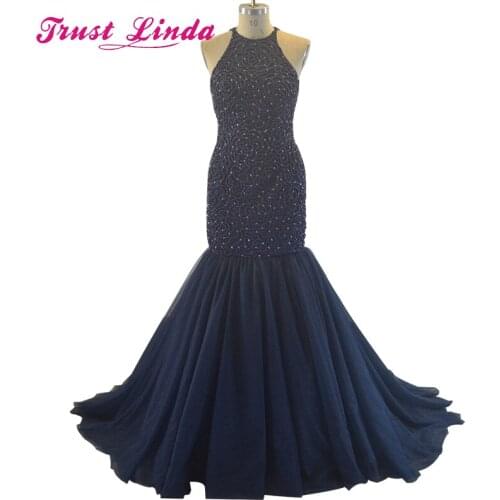 Sparkly Mermaid Prom Gown Fashion Sleeveless Floor Length Evening Dress for Wedding Party Graduation Custom Made