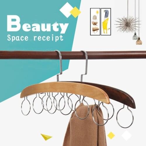 Wooden Racks Scarf Tie Belt Cloth Hanger Organizer Hanging Wardrobe Closet Holder