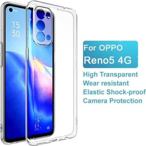 For OPPO Reno5 4G Case IMAK UX-5 Soft TPU Transparent Slim Phone Shell Silicone Back Cover Case for OPPO Reno 5 4G